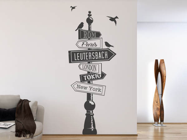 Wandtattoo Leutersbach Wegweiser