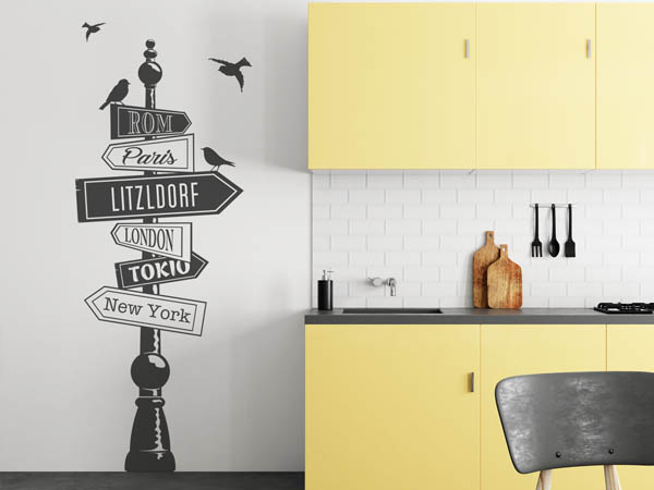 Wandtattoo Litzldorf Wegweiser