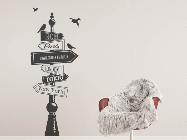 Wandtattoo Ludwigshafen am Rhein Wegweiser