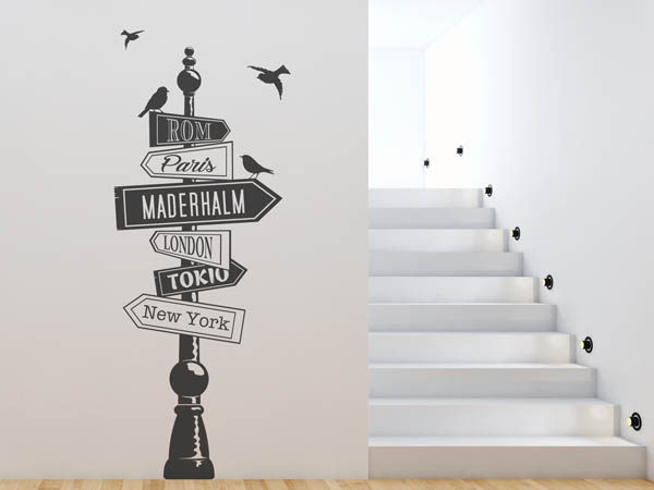 Wandtattoo Maderhalm Wegweiser