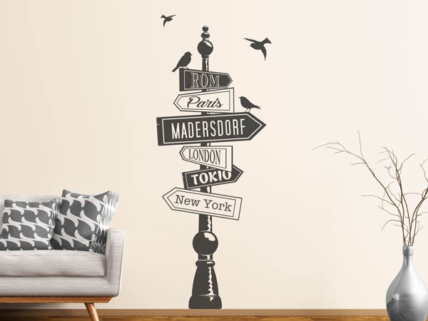Wandtattoo Madersdorf Wegweiser