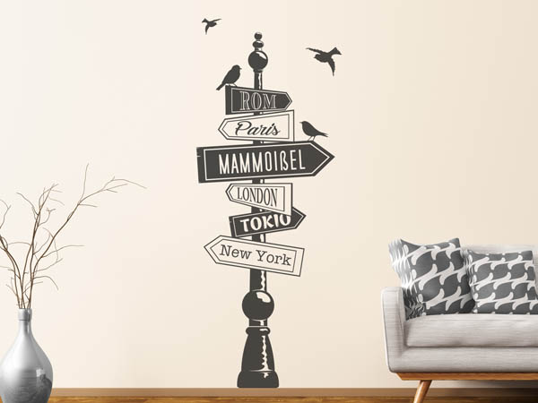 Wandtattoo Mammoißel Wegweiser