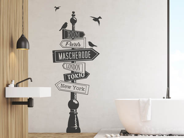 Wandtattoo Mascherode Wegweiser