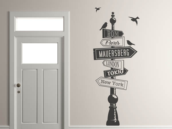 Wandtattoo Mauersberg Wegweiser