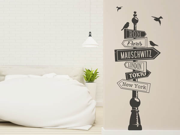 Wandtattoo Mauschwitz Wegweiser