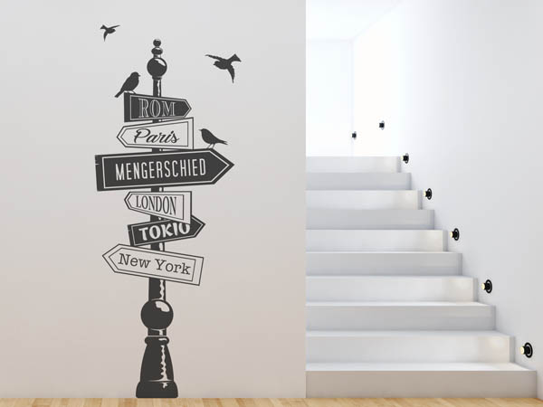 Wandtattoo Mengerschied Wegweiser