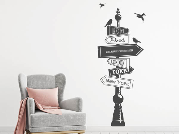 Wandtattoo Merklinghausen-Wiggeringhausen Wegweiser