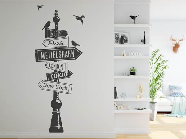 Wandtattoo Mettelshahn Wegweiser