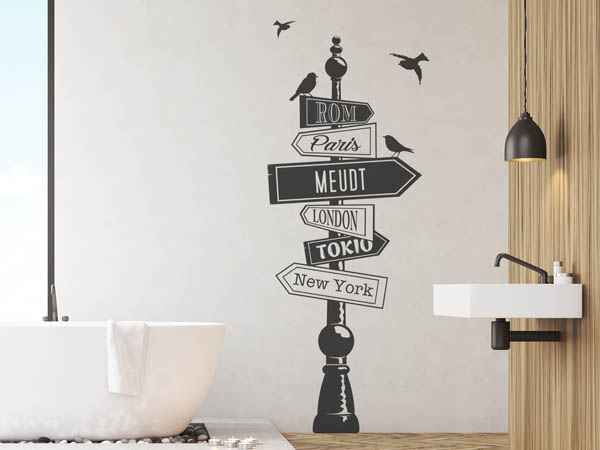 Wandtattoo Meudt Wegweiser