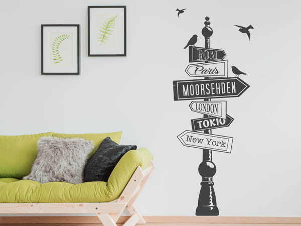 Wandtattoo Moorsehden Wegweiser