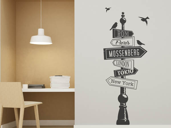 Wandtattoo Mossenberg Wegweiser