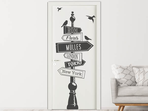 Wandtattoo Mülles Wegweiser