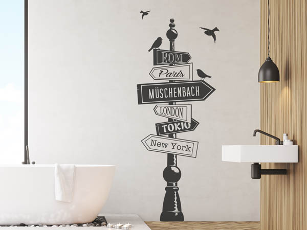 Wandtattoo Müschenbach Wegweiser