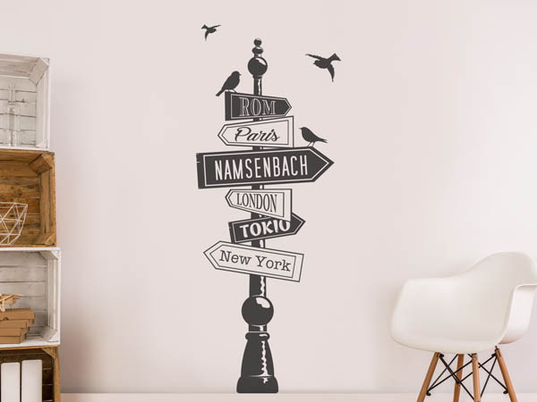 Wandtattoo Namsenbach Wegweiser