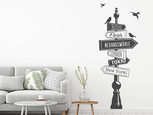 Wandtattoo Neuhausmühle Wegweiser
