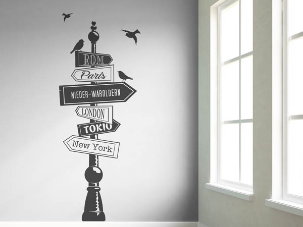 Wandtattoo Nieder-Waroldern Wegweiser