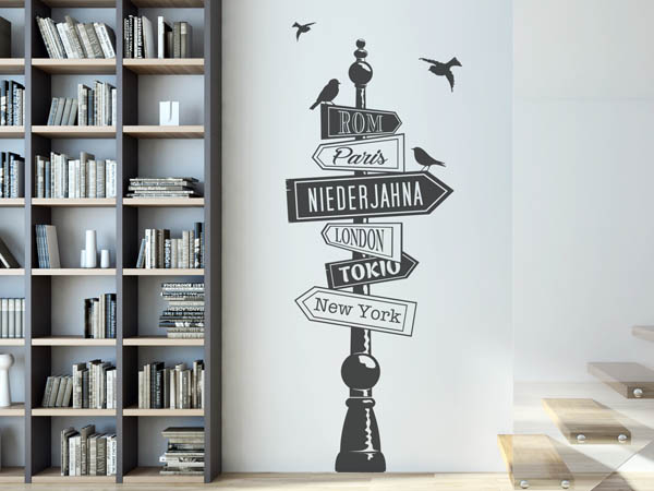 Wandtattoo Niederjahna Wegweiser