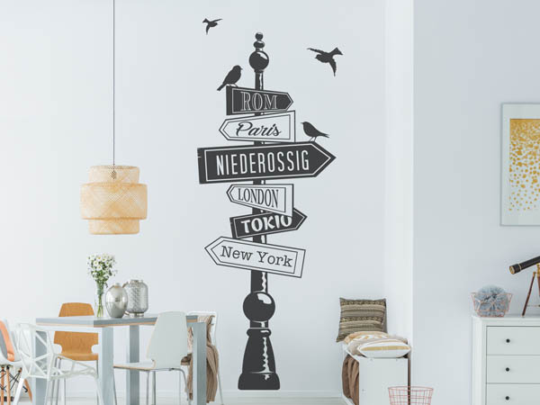 Wandtattoo Niederossig Wegweiser
