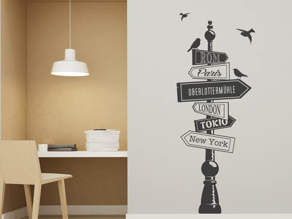 Wandtattoo Oberlottermühle Wegweiser