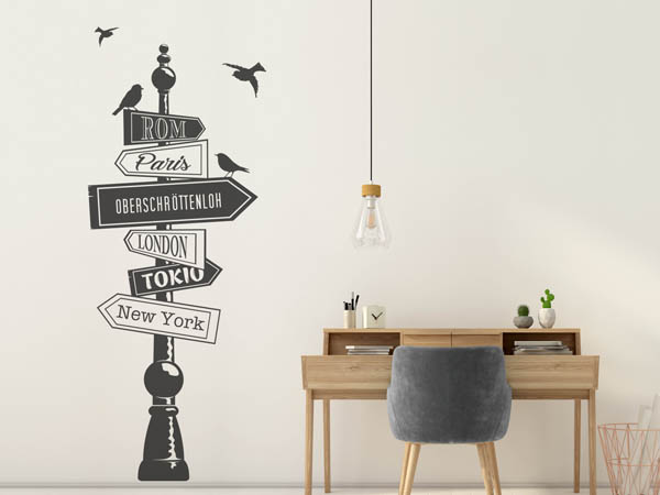 Wandtattoo Oberschröttenloh Wegweiser