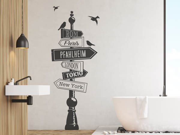 Wandtattoo Pfahlheim Wegweiser