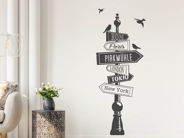 Wandtattoo Pirkmühle Wegweiser