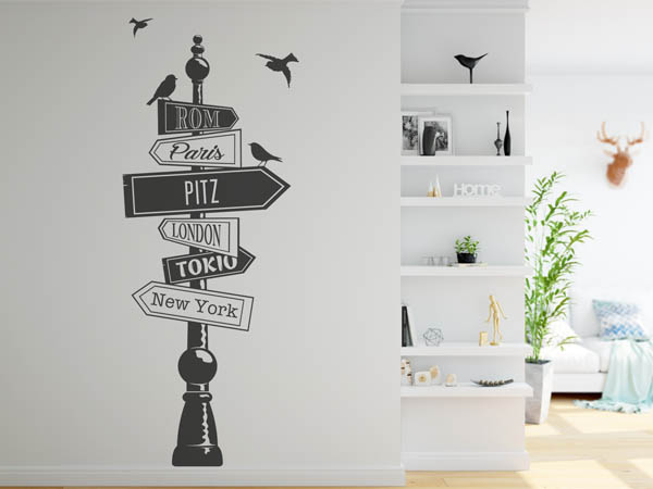 Wandtattoo Pitz Wegweiser