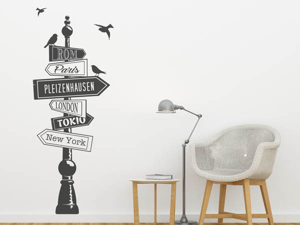 Wandtattoo Pleizenhausen Wegweiser
