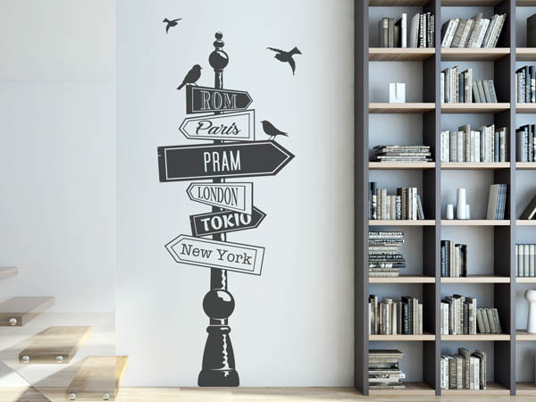 Wandtattoo Pram Wegweiser