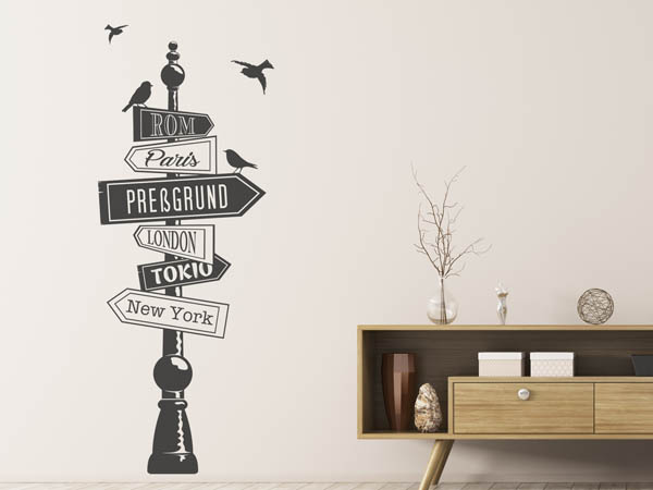 Wandtattoo Preßgrund Wegweiser