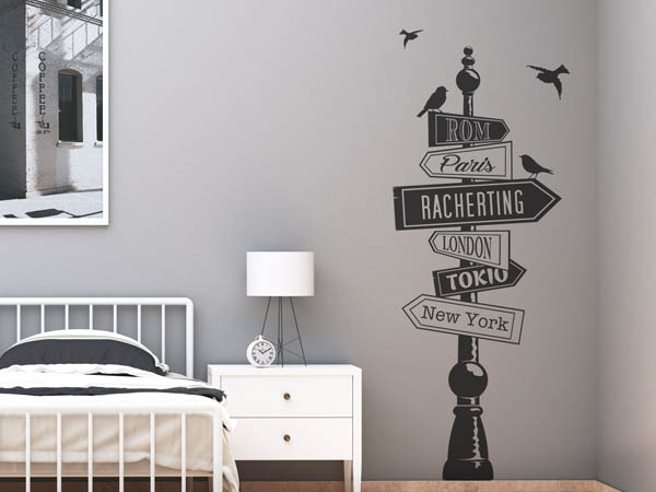 Wandtattoo Racherting Wegweiser