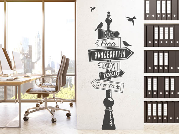 Wandtattoo Rankenhohn Wegweiser