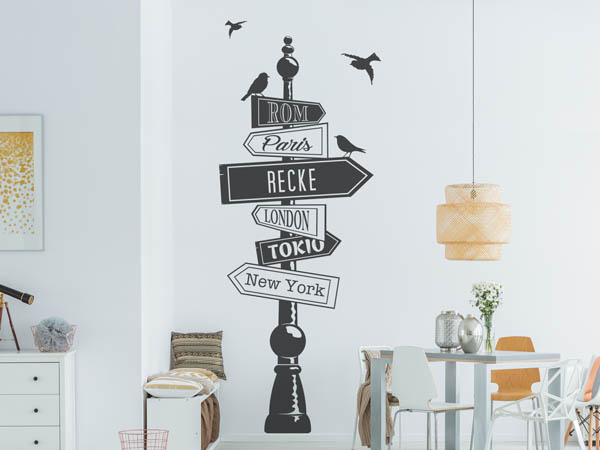Wandtattoo Recke Wegweiser