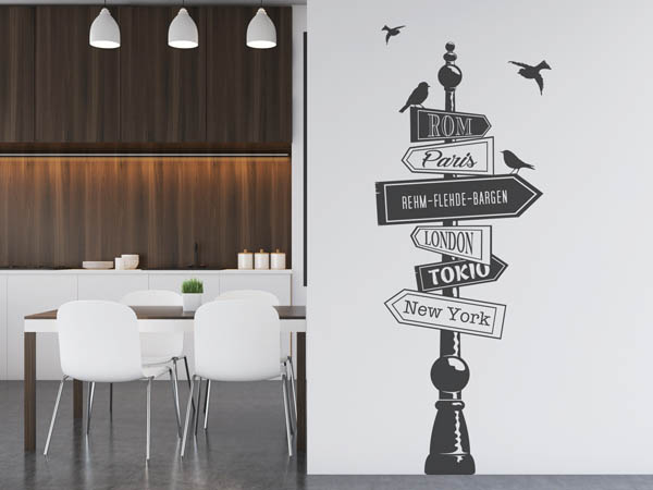 Wandtattoo Rehm-Flehde-Bargen Wegweiser