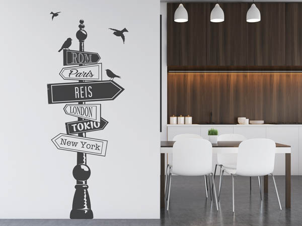 Wandtattoo Reis Wegweiser