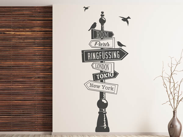 Wandtattoo Ringfüssing Wegweiser