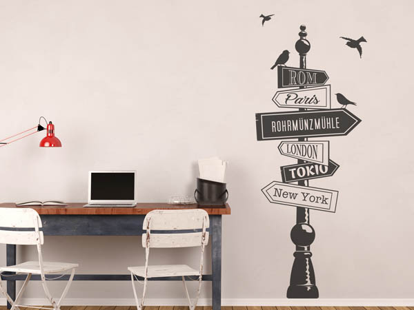 Wandtattoo Rohrmünzmühle Wegweiser