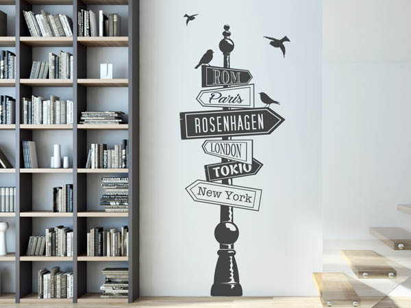 Wandtattoo Rosenhagen Wegweiser