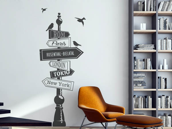 Wandtattoo Rosenthal-Bielatal Wegweiser