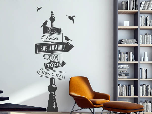 Wandtattoo Ruggenmühle Wegweiser