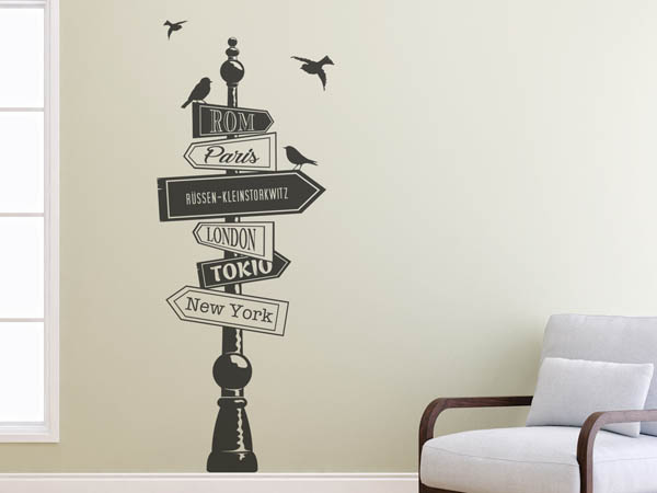 Wandtattoo Rüssen-Kleinstorkwitz Wegweiser