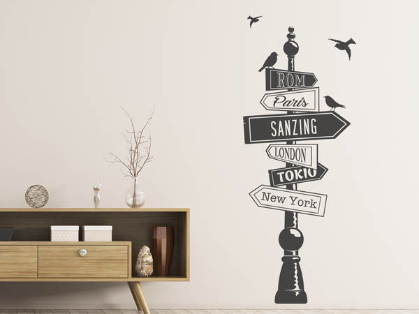 Wandtattoo Sanzing Wegweiser
