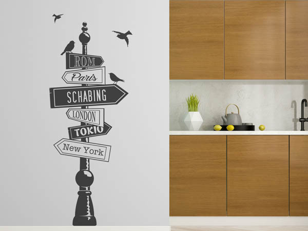 Wandtattoo Schabing Wegweiser