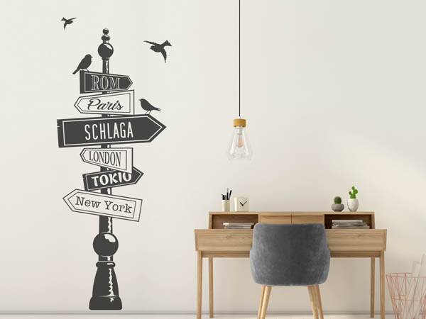 Wandtattoo Schlaga Wegweiser