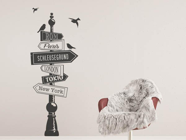 Wandtattoo Schleusegrund Wegweiser