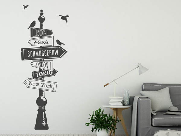 Wandtattoo Schmuggerow Wegweiser