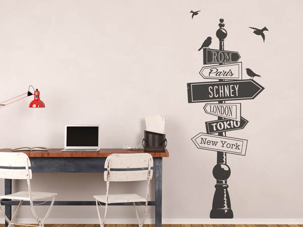 Wandtattoo Schney Wegweiser