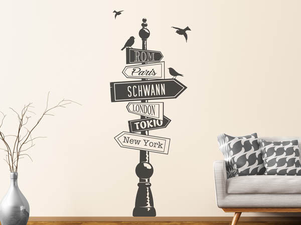 Wandtattoo Schwann Wegweiser