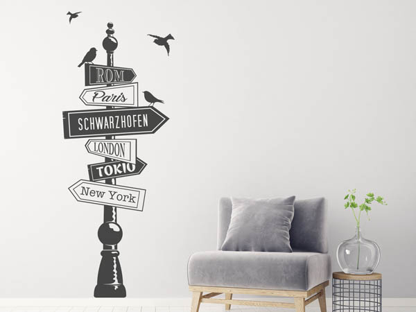 Wandtattoo Schwarzhofen Wegweiser