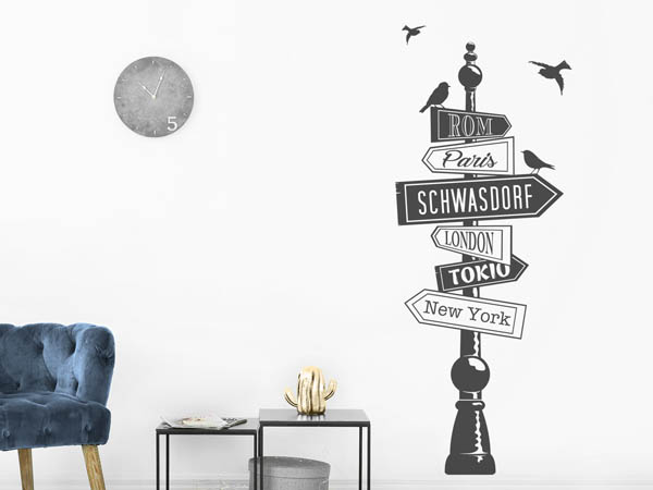 Wandtattoo Schwasdorf Wegweiser